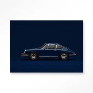 Tableau 40X60 VINTAGE PORSCHE BLEU - URBAN COTON