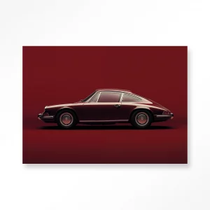 Tableau 40X60 VINTAGE PORSCHE ROUGE - URBAN COTON